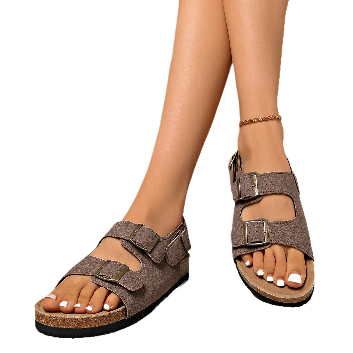 Retro Roman Sandals With A Back Buckle